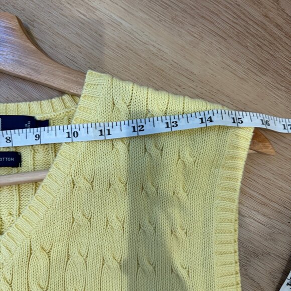 Ralph Lauren Polo Cable Knit Sweater Vest in Butter Yellow — Men’s Medium - Picture 6 of 7